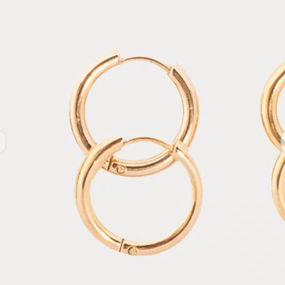 Hey Harper Gold Hoop Earrings NEW - Picture 3 of 4